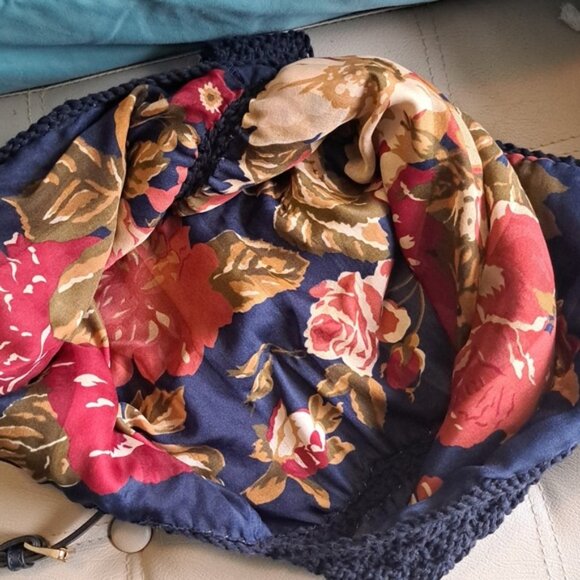 Hand Crafted Knit Three Triangle Cotton Bag Purse Tote Hobo - Picture 5 of 14